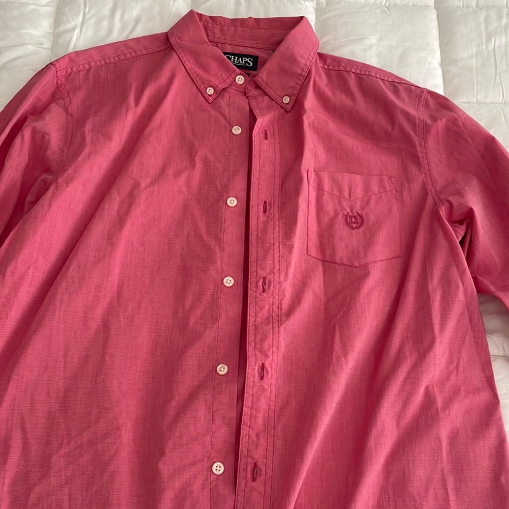 Chaps Easy Care men’s long sleeve button down, L